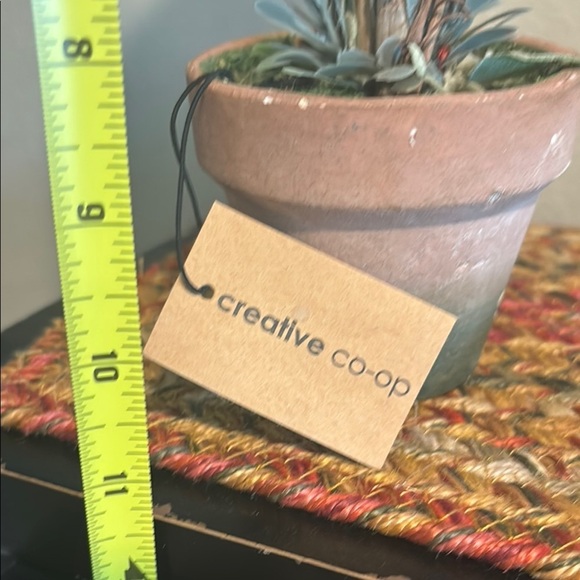 Green and Tan Faux Floral Accent Sphere topiary - Picture 8 of 11